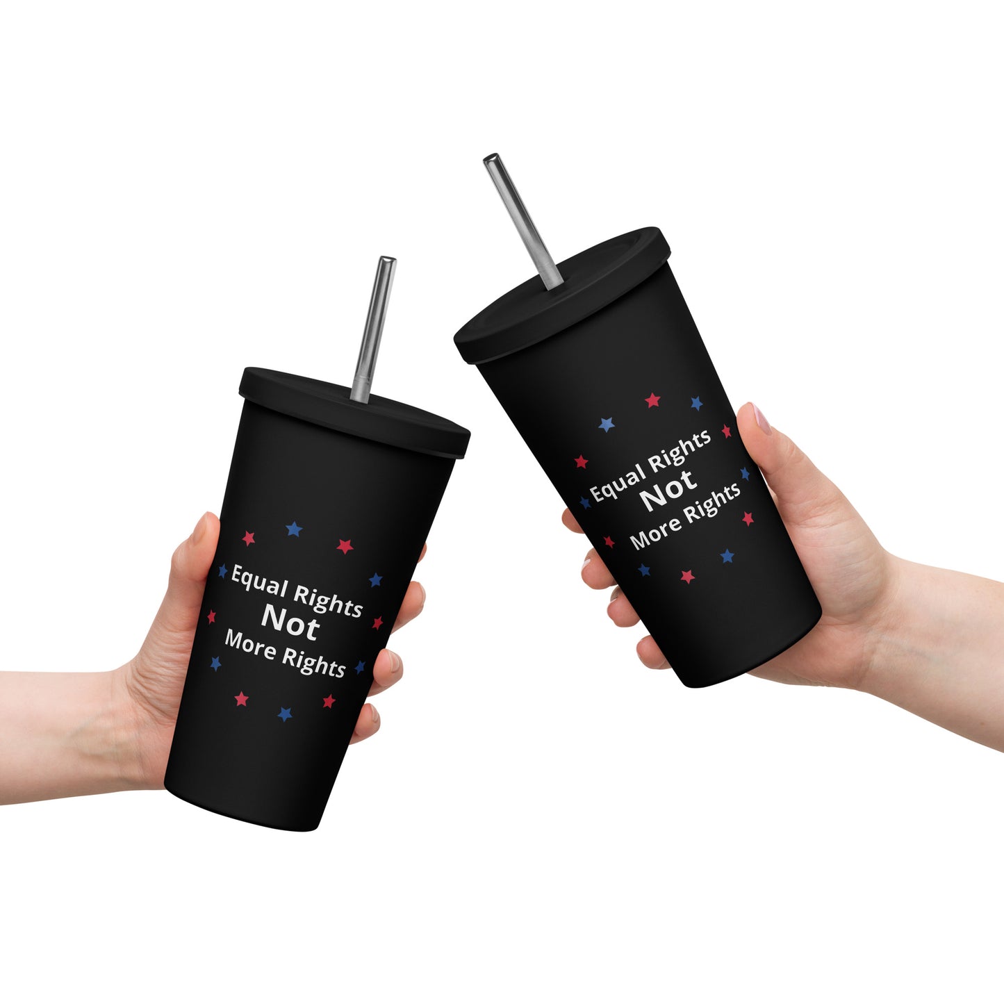 Insulated tumbler with a straw