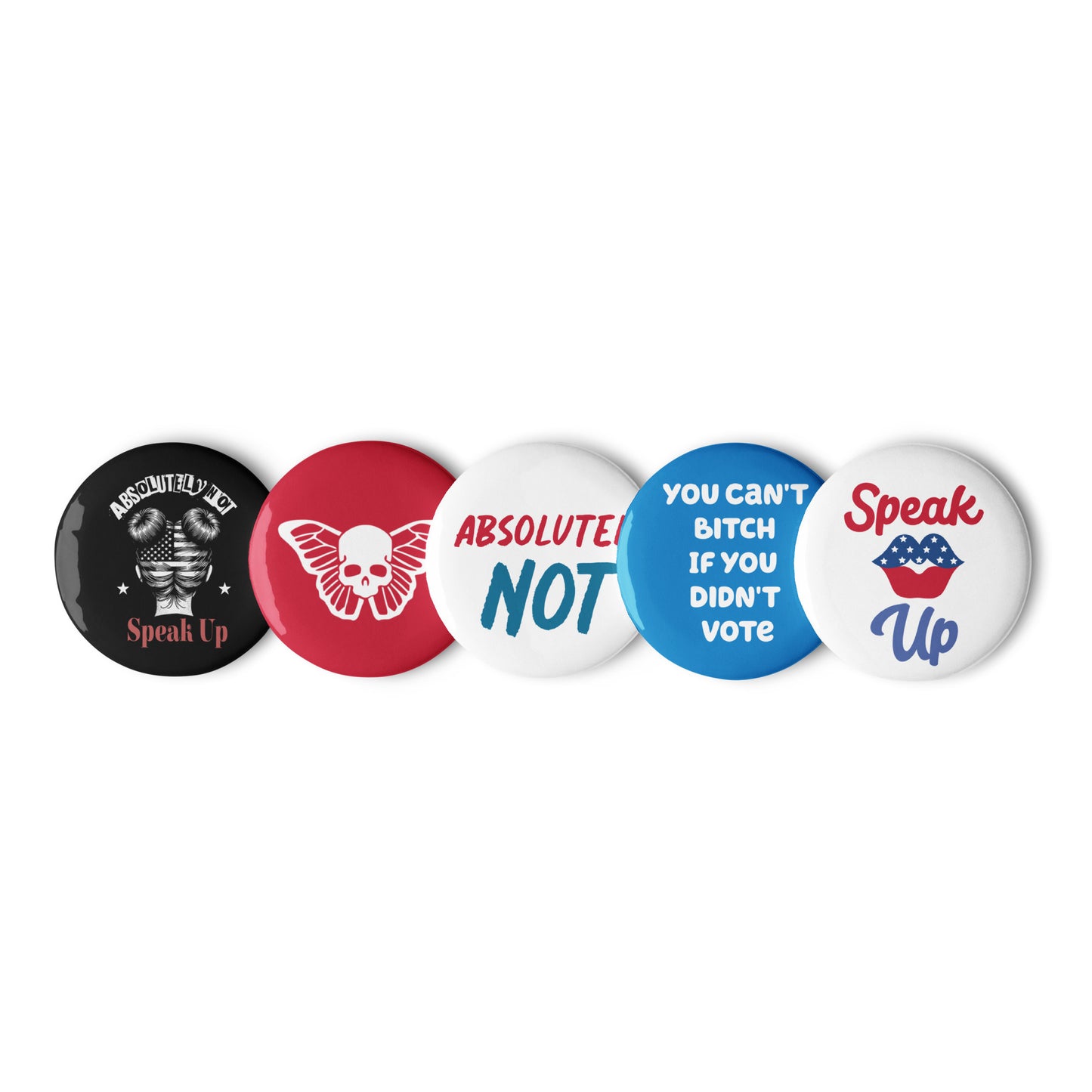 Set of pin buttons