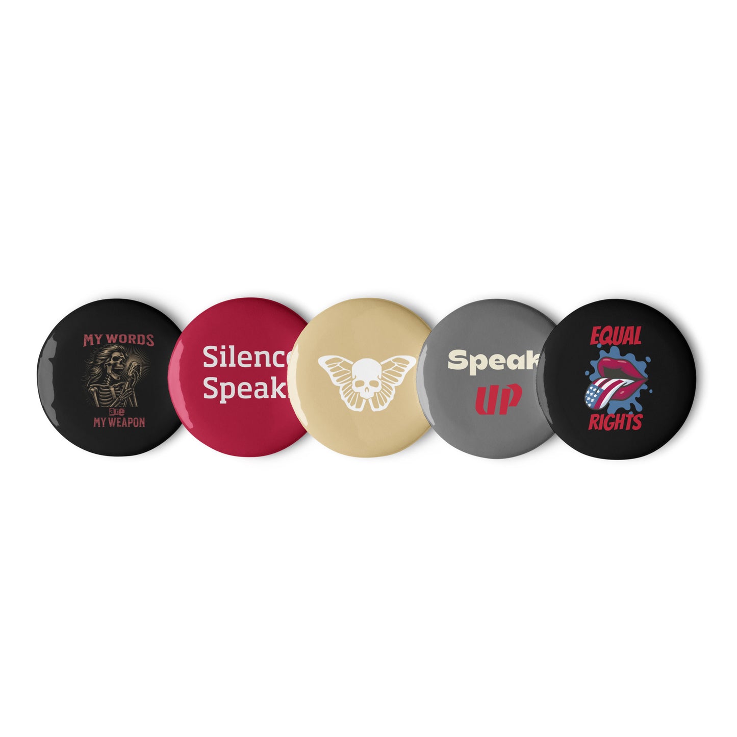 Set of pin buttons